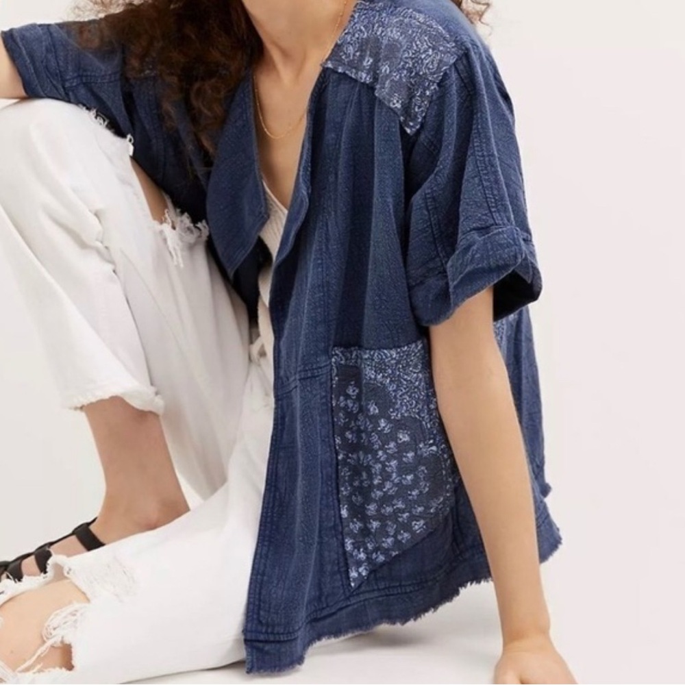 Anthropologie Pilcro patchwork denim jacket nwt